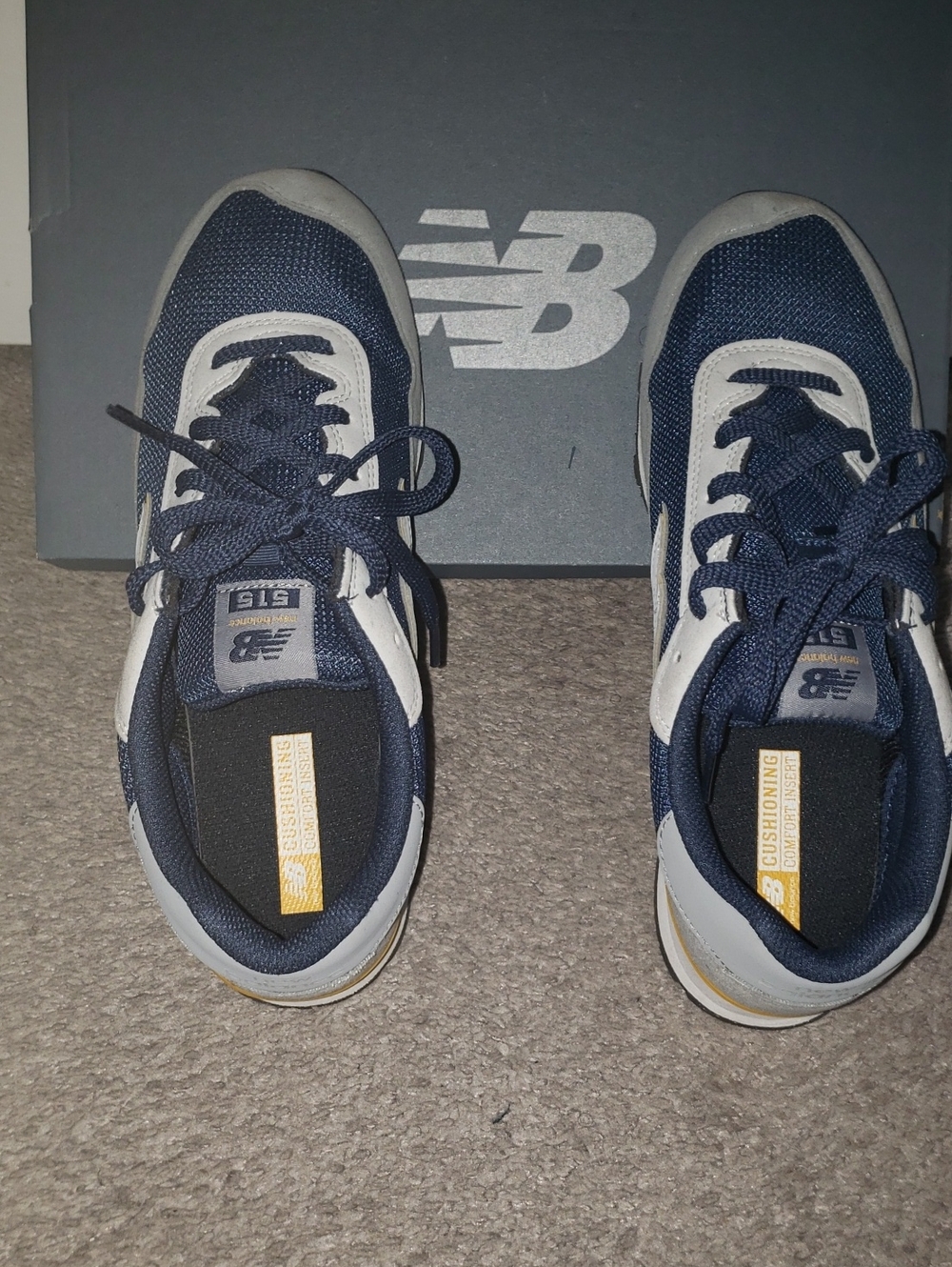 New Balance Kids Navy and Light Gray Lace-Up Sneakers